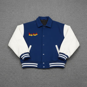 Custom Plus Size Navy <b>Blue</b> Baseball Bomber Jacket College Varsity Blank Casual Jackets for <b>Mens</b> OEM Service - Product Image 1