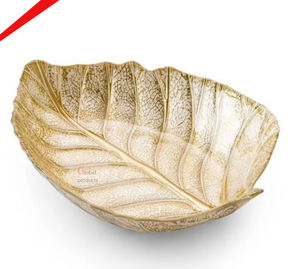 Cuenco de chocolate de Color dorado con diseño de hoja clásico de aluminio hecho a mano para hoteles - Product Image 2