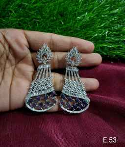 TRADITIONAL and FASHIONABLE AMERICAN DIAMOND CLASSIC STYLE <b>EARRINGS</b> and SLIVER PLATED for BIRTHDAY & CHRISTMAS GIFTS <b>EARRINGS</b> - Product Image 4