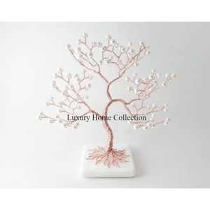 Escultura de Metal de diseñador de árbol de aspecto atractivo más exigente con Base de mármol blanco decoración del hogar acentos accesorios suministros - Product Image 1