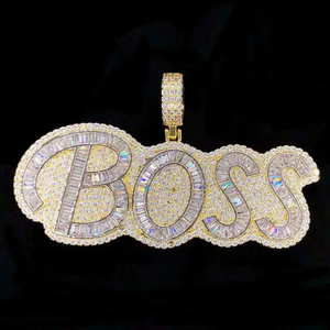 Pendentif personnalisé en or jaune 14 carats avec diamant de laboratoire de clarté VVS, bijoux raffinés en argent sterling, cadeaux charmants pour hommes et femmes - Product Image 2