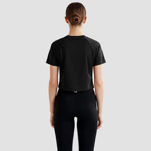 GAI Pulse <b>Top</b> (Black)-Slim Fit Breathable Cotton Jersey with Diamond Decoration Sexy Oversized Summer Woman's <b>Top</b> Sizes XS to XL - Product Image 2