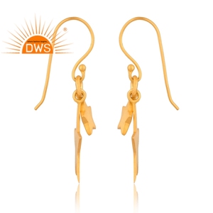Dernière conception faite à la main 18K plaqué or étoile charme conception balancent boucle d'oreille fabricant de bijoux - Product Image 3