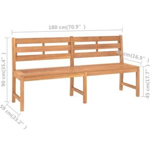 Banc de jardin en teck fabriqué en Indonésie, longueur 180 cm - Product Image 2