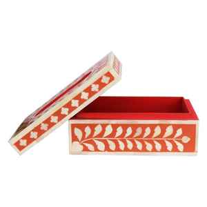 Servilletero Rectangular de mesa de MDF de mármol de lujo personalizado de fábrica con incrustaciones de hueso con logotipo personalizado cajas de pañuelos para el hogar - Product Image 3