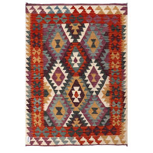 Alfombra Kilim de Maimana, Afganistán, 148 x 106 cm, Alfombras y Juegos de Alfombras - Product Image 1