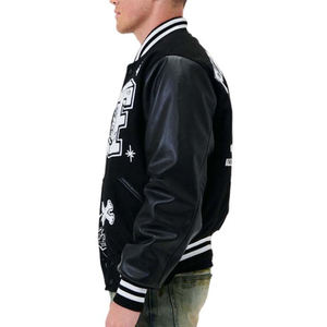 Veste bomber universitaire en cuir brodée en chenille de haute qualité sur mesure OEM pour hommes 2026 - Product Image 3