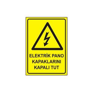 Señal de advertencia: Las cubiertas de los paneles eléctricos deben estar cerradas para el patio y la césped, recordatorio de seguridad esencial - Product Image 1