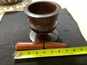 Mortero Okhli de madera hecho a mano por Tradebyd Premium Grinder para especias y hierbas - Product Image 3