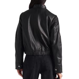 Chaqueta de Cuero Genuino para Mujer de Primera Calidad OEM, Chaqueta Bomber Transpirable, Corta, con Cremallera, Duradera, Acabado Personalizado en Nurak - Product Image 2