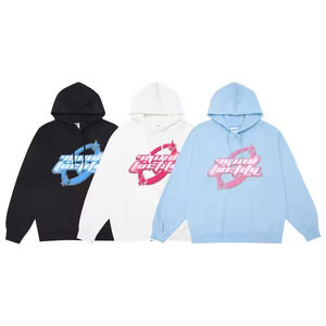 <b>Silk</b> Screen Printed Fleece Hoodie Custom Logo Men and Women Hot Selling High Quality <b>100</b>% Cotton Oversized Unisex - Product Image 2