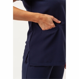 Conjuntos de uniformes médicos para mujer, conjuntos de uniformes médicos de manga corta con cuello levantado - Product Image 5
