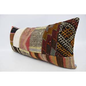 Red Striped Wool Patchwork Pillow 16x36 Inch Luxury Ethnic Cushion Woven Square <b>Vintage</b> Pattern for Living Room <b>Bedding</b> - Product Image 4