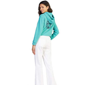 Dernier modèle d'hiver, sweat à capuche court à manches longues en tricot vintage doublé pour femme, logo frontal personnalisable, ODM - Product Image 1