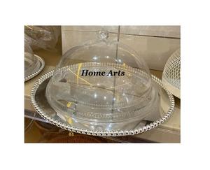 เซิร์ฟเวอร์เค้กของหวานสแตนเลสพร้อมฝาปิดเครื่องครัวทรงกลมทรงกลมทรงกลมทำจากอะคริลิก - Product Image 1