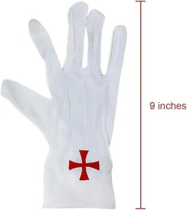 Vente en gros de tissu en pur coton Logo du client brodé à la main Gants maçonniques de maître - Product Image 4