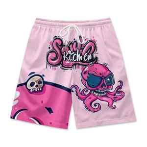 กางเกงขาสั้นเล่นยิมของผู้ชายกางเกงขาสั้นอนิเมะสำหรับฤดูร้อนกางเกงขาสั้นผ้าโพลีเอสเตอร์พิมพ์ซับลิเมชันตามสั่ง100% - Product Image 6