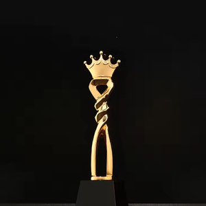 Trofeo duradero con Reunión Anual de alta calidad Golden Crown Fairy Metal Trofeos Premio con base negra de alta calificación y mejor clasificado - Product Image 1