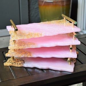 MAIS ÉLÉGANT PLATEAU DE SERVICE ÉPOXY EN RÉSINE PERSONNALISABLE Conception Rectangle pour la maison Restaurant Hôtel Plateau en résine - Product Image 4