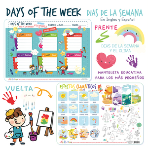 Giorni della settimana e tovaglietta didattica meteo per i più piccoli giorni bianchi della settimana - Product Image 2