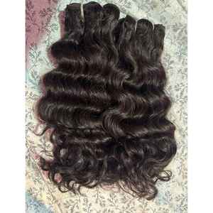 Precio al por mayor 100% Extensiones de trama de cabello de templo indio alineado con cutícula cruda Ondas OEM personalizadas Paquete humano de alta calidad India - Product Image 3