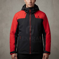 Veste de ski pour homme personnalisée, à capuche, imperméable, coupe-vent, réversible, en nylon et polyester, pour le snowboard, les sports de plein air, chaude et légère