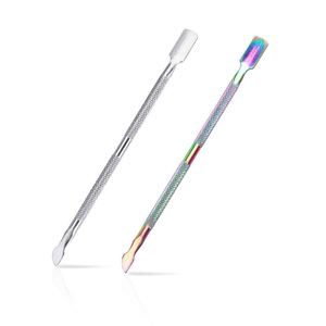 Pousse-cuticules et nettoyeur d'ongles réutilisable en acier inoxydable à double extrémité, outil de manucure, conception durable pour un usage professionnel - Product Image 1