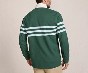 Polo de rugby personnalisé pour homme, rayé, à manches longues, style polo de sport, chemise de rugby pour homme - Product Image 4