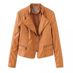 Chaqueta de cuero informal de estilo americano para mujer, nueva venta caliente de lujo para primavera y otoño - Product Image 4