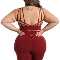 Ensemble de yoga 2 pièces uni en Spandex/Nylon extensible dans les quatre sens pour femme, comprenant un brassière de sport, un débardeur court et un short taille haute, tenue d'entraînement avec logo frontal