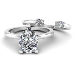 Anillo de compromiso de plata 925 chapado en oro con diamante de pera Premium, conjunto nupcial para mujer, anillo de bodas de lujo al mejor precio - Product Image 4