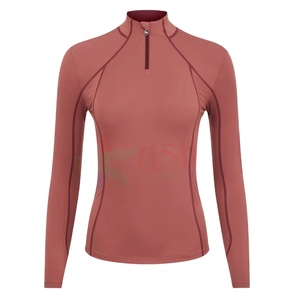 Customized New Equestrian Half Zip up <b>Long</b> <b>Sleeve</b> Shirts Breeches Horse Riding Base Layer with Custom Logo for running clothes - Product Image 1