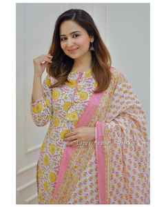 Nuevo diseñador de algodón Kurti impreso indio y paquistaní ropa para todas las ocasiones precio al por mayor vestido de boda por exportación - Product Image 6