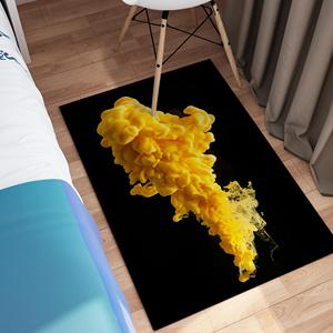 Yellow Smoke Printed <b>Rug</b>: Modern, Anti-Slip, Custom Design,<b>Chenille</b> <b>Rug</b> - Product Image 5