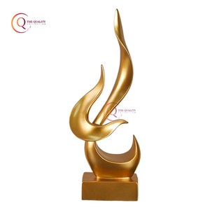รูปปั้นโลหะอลูมิเนียมแนวนามธรรมรูปปั้นโลหะสีทองของตกแต่งบ้านสมัยใหม่ศิลปะทันสมัยทันสมัยทันสมัยสำหรับสำนักงานและห้องนั่งเล่นที่หรูหรา - Product Image 1