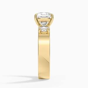 Anillo de Diamantes Cultivados en Laboratorio, Corte Cojín, Tres Piedras, Diamante Redondo, Oro de 14K/18K, Anillo de Compromiso de Lujo para Mujer, Conjunto de Joyería Fina - Product Image 5