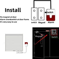 Alarme de porte d'urgence, sirène d'alarme de sortie, klaxon de sécurité, alimenté par batterie, capteur magnétique en métal, maison, entrepôt, bureau, commerce de détail