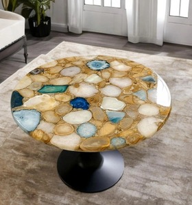 Losas de Ágata Amarilla Retroiluminadas de Piedras Semipreciosas para Cubierta de Mesa Redonda, Losa de Piedras Preciosas para Decoración de Paredes - Product Image 3