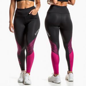 Mallas de compresión y ajuste seco de cintura alta para mujer, pantalones de entrenamiento para correr, gimnasio, compresión para mujer, Fitness, ropa sólida - Product Image 4