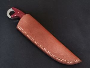 Couteau de chasse personnalisable S40 Skinner lame en acier damas manche en Micarta rouge fait à la main pour un usage industriel extérieur OEM Camping - Product Image 5