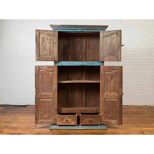 Mueble de dormitorio de madera estilo antiguo armario de 2 puertas - Product Image 4