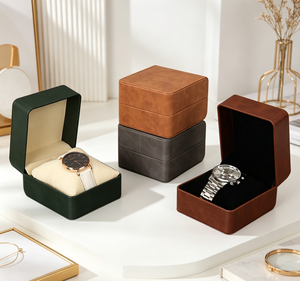 Hot Sales Wholesale Exquisite Flip <b>up</b> <b>Box</b> Pu Leather European Watch <b>Box</b> Single Watch <b>Box</b> Wholesale Customization - Product Image 1