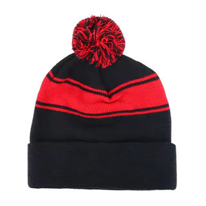 Gorro Deportivo de Punto Acrílico con Diseño Personalizado, Texto Gráfico, Transpirable, Impermeable, Unisex, con Puño y Pompón, para Invierno 2026 - Product Image 1