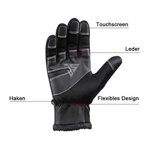 Gant d'hiver à écran tactile de haute qualité pour hommes fabriqué à partir de tissu/cuir imperméable stratifié de polyuréthane, doublure intérieure en fourrure - Product Image 6