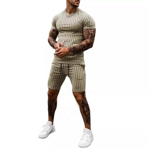 Survêtement rayé pour homme, ensembles de jogging personnalisés, ensemble court d'été pour homme, nouvelle collection 2022 - Product Image 4
