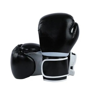 Guantes de boxeo profesionales de 14oz, cuero de alta calidad, impermeables, rayas blancas y negras, equipo de entrenamiento deportivo colorido, artes marciales - Product Image 1