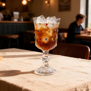 แก้วไวน์แดงลายจุดสไตล์วินเทจยุโรป แก้วไวน์เพ้นท์ลายคุณภาพสูง แก้วบรั่นดีแชมเปญวินเทจ - Product Image 4