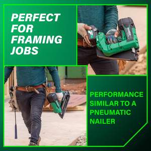 Cloueuse à charpente sans fil 36V MultiVolt 3-1/2 pouces avec batterie lithium-ion 2,5 Ah pour applications sur palettes - Product Image 5