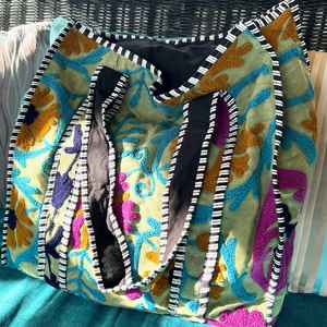 High Quality Custom Design Cotton Embroidered Fabric Tote <b>Bags</b> With Top Handle, <b>Small</b> Pockets Shopping Women <b>Shoulder</b> <b>Bags</b> - Product Image 1