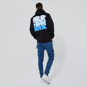 Sweat à capuche imprimé surdimensionné en coton et polyester pour hommes, vêtements de sport d'hiver de base - Product Image 4